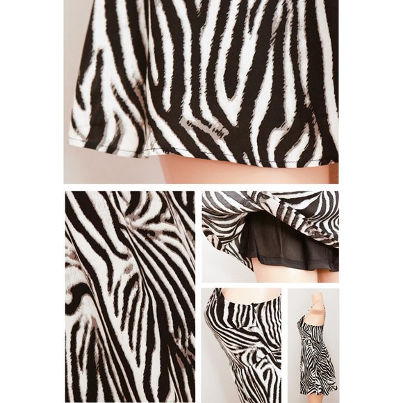 Zebra Crisscross Backless Fit Flare Skater Dress - Picture 5 of 8